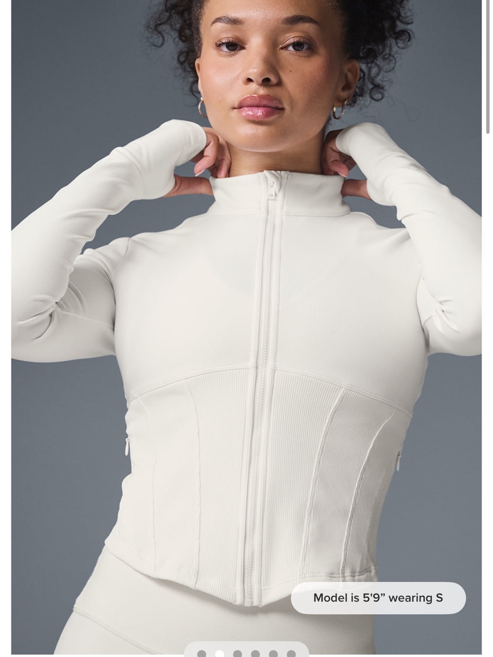 ALO Yoga Women's Cream Zip Jacket